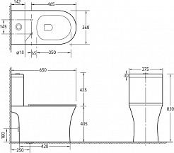 SantiLine Унитаз-компакт SL-5010 с выпуском в пол – фотография-2